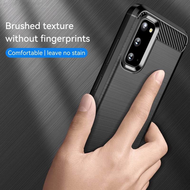 Aikcks for Samsung Galaxy S20 5G Phone case, Shockproof, Scratch Resistant Carbon Fiber Jacket, Soft TPU, for Galaxy S20 5G case (Black - Image 4